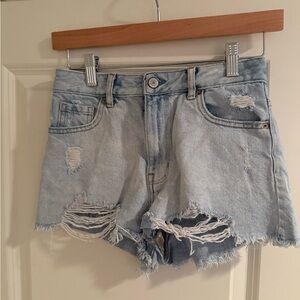 PacSun Light Blue Distressed Jean Shorts